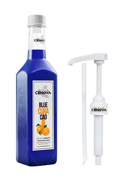 Cenova Blue Curocao Turunç Kahve-Kokteyl Şurubu 1000 ML Gurme Seri - Pompa Dahil