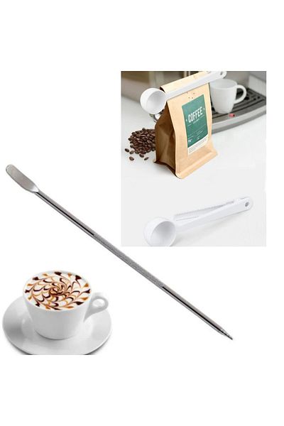 adin tasarım Latte Art Pen Stick and Spoon Set for Barista Styling - Cappuccino Latte