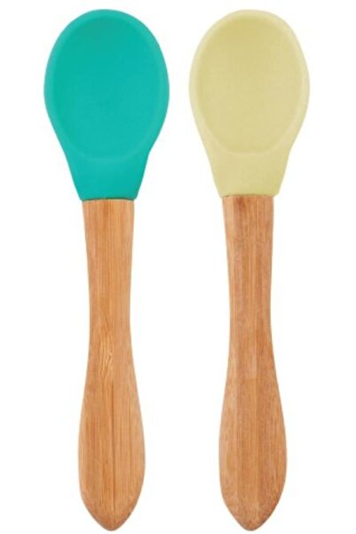 OiOi Silikon Mama Kaşığı Yeşil/sarı 2'li Paket