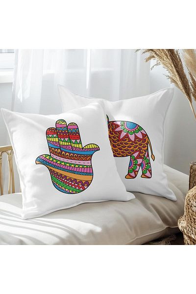 EJOYA Fatma Ana - Σετ μαξιλαριών 2 τεμαχίων Elephant Design, Eli and Auspicious, 45cm 113431