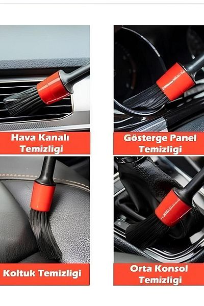 lawrenceshop Set of 6 Auto Detail Brush Good Sizes for Detailing Work with Premium Series Car Brush