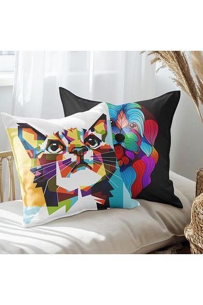 EJOYA 45cm Cat and Dog Designed Pillow Set of 2 - 113424