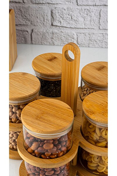 Bambum 6 Piece Spice Rack Large Sorrel with Stand