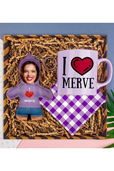 EJOYA Kişiye Özel Kupa & Bardak Altlığı & Fotoğraflı Peluş Anahtarlık Hediye ...