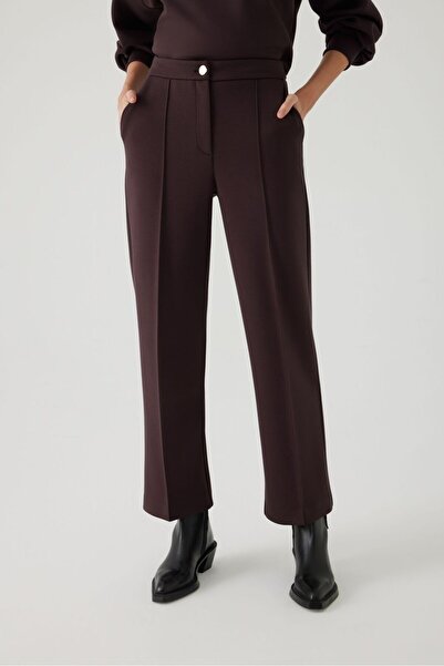 Exquise Düz Kesim Regular Kahverengi Pantolon