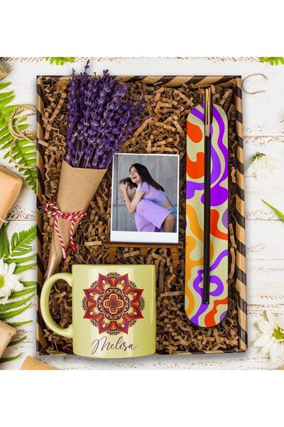 EJOYA Kişiye Özel Kupa & Lavanta & Tütsü Takımı & Fotoğraflık Hediye Kutusu 1...