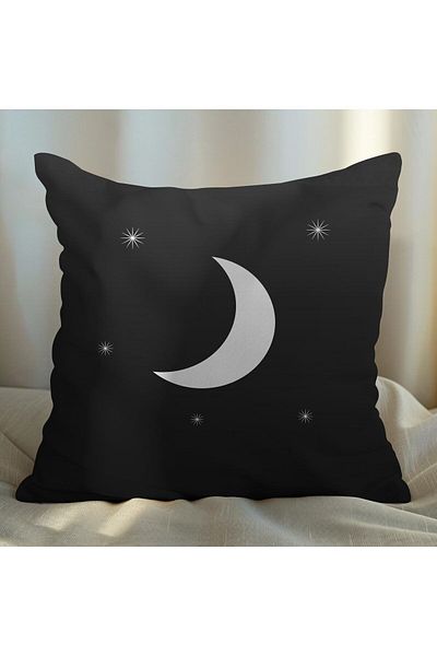 EJOYA 45cm Moon and Sun Designed 4-piece Pillow Set - Inner and Throw Pillow Case 113777