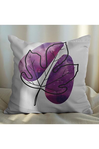 EJOYA Set de 4 perne și perne cu design Purple Leaf - 45 cm 113651