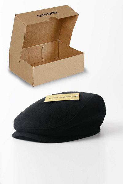 Capstories Black Cap Winter Cap Standard Size Men's Cap (1St Class Fabric)
