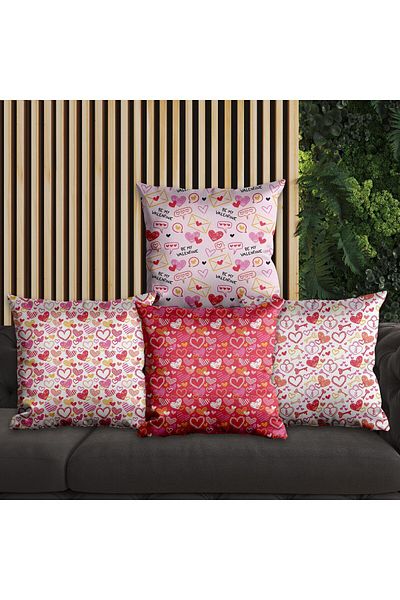 EJOYA 4-piece Heart Design Pillow and Throw Pillow Set - 45cm 113781