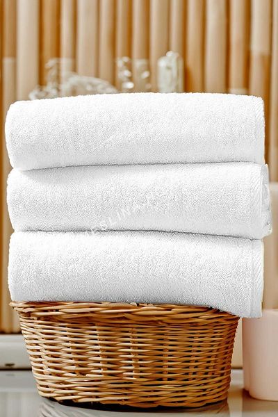 Meslina Home Premium Λευκή Πετσέτα Μπάνιου 3 τεμαχίων - 70x140 εκ