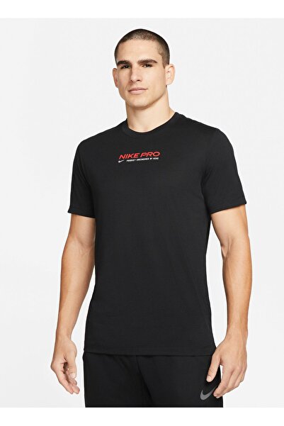 Nike Bisiklet Yaka Düz Siyah Erkek T-Shirt DM5677-010 M NK DF TEE DB NK PRO 2