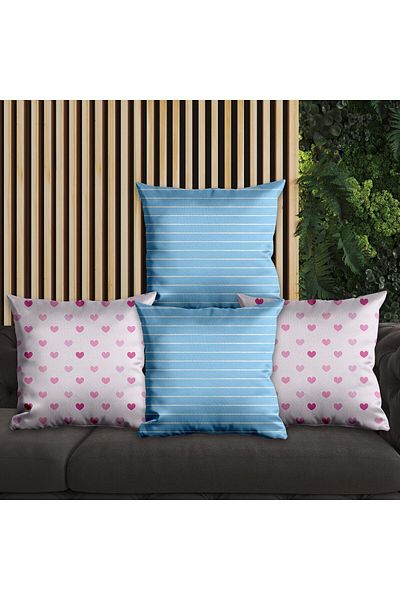 EJOYA Set de perne din 4 piese cu design inimă roz de 45 cm - 113679