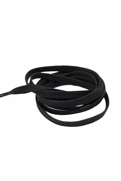 srtfootcare Flat Waxed Cotton Shoelaces 07mm X 120cm 1 Pair Black