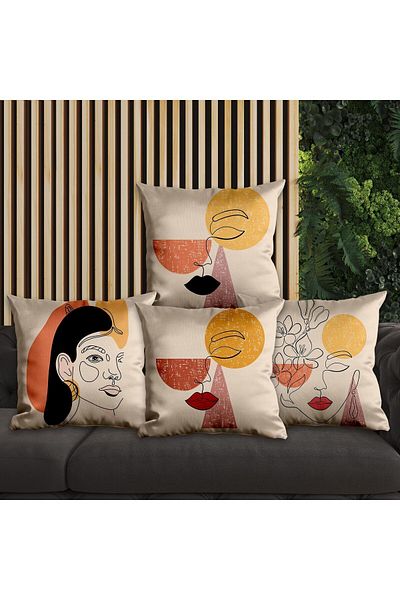 EJOYA 4-piece Modern Design Pillow and Throw Pillow Set - 45cm 113656