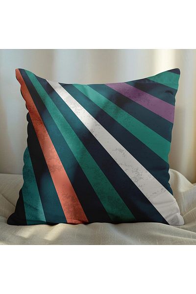 EJOYA Linear Designed 4-Piece Pillow and Throw Pillow Cover 45cm