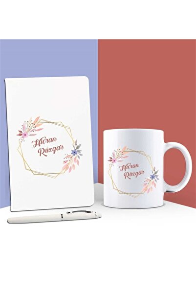 EJOYA Hediyeji Kişiye Özel Isimli Defter Kupa Ve Kalem Set 85967