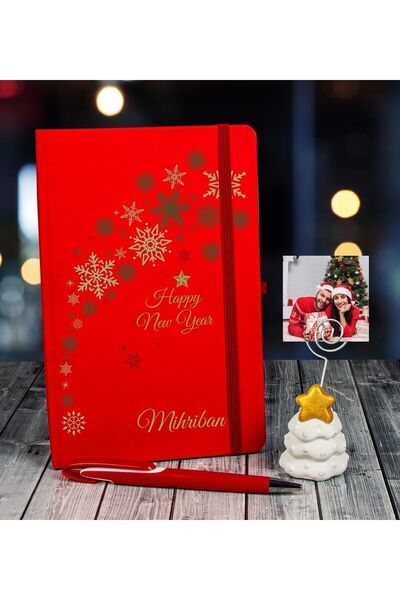 EJOYA Yeni Yıla Özel Defter Kalem Ve Fotoğraflı Çam Ağacı Notluk Hediye Seti 110664