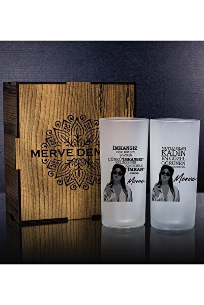 EJOYA Kişiye Özel Kutusunda 2'li Rakı Bardağı Hediye Seti 107150