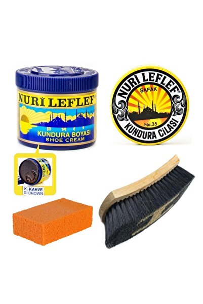 Nuri Leflef Special Koyu Kahve Ayakkabı Bakım Boyası Seti (4 PARÇA)