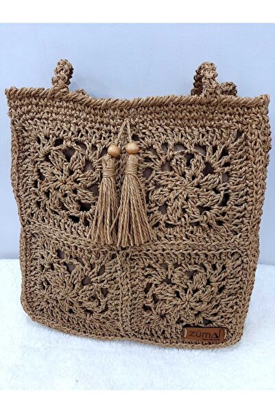 ZÜMAL Hand Knitted Paper Thread Women's Shoulder Bag with Design Motif (Color...