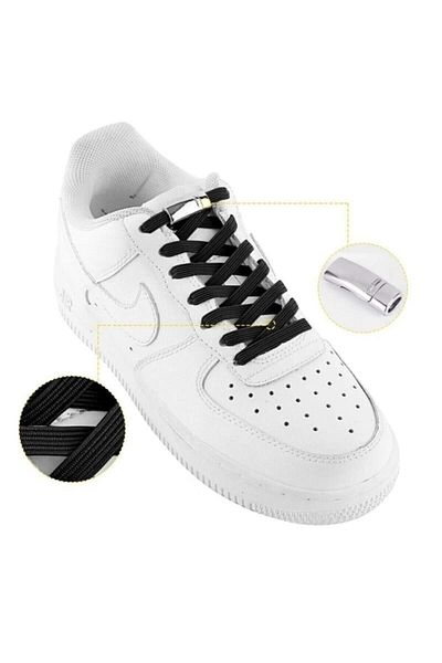 bağcık ayakkabı Magnetic Magnetic Elastic Shoe Laces New Model Clip Black