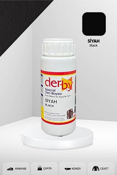 Derby Siyah Mont Direksiyon Koltuk Deri Boyası 100 ml + Sünger