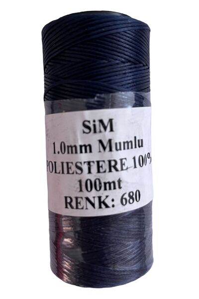 SİM 1 Milim Mumlu Saraç Deri Ip Bobin 100 Metre