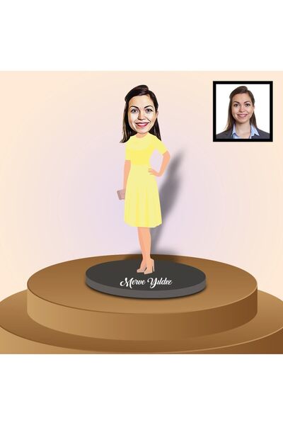 EJOYA Kişiye Özel Karikatürlü Ahşap Biblo 91257