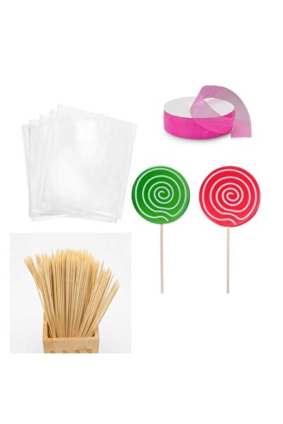 adin tasarım 201 Piece Cookie Lollipop Cake Cakepops Making Set - Wooden Stic...