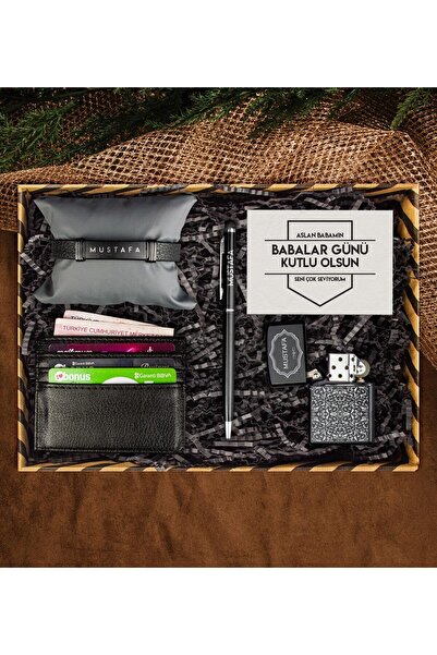 EJOYA Babalar Gününe Özel Zippo Model Çakmak & Kalem & Kartlık & Bileklik Hed...
