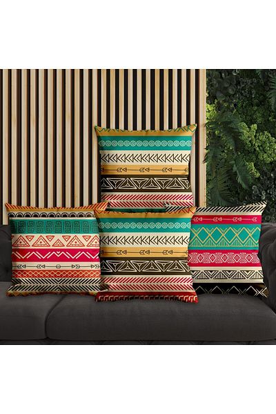 EJOYA 45cm Ethnic Design 4-piece Pillow and Throw Pillow Set - 113813