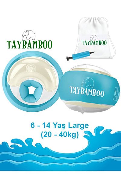 TAYBAMBoo كم مساعد للسباحة بثلاث غرف هوائية مقاس كبير (6-14 سنة، 19-40 كجم)