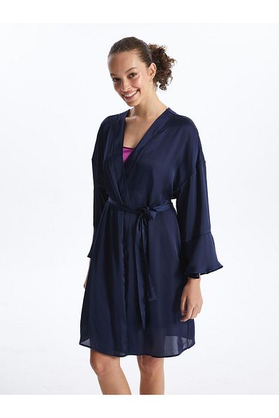 LC Waikiki Satin-Morgenmantel für Damen – Schalkragen, schlichter Schnitt