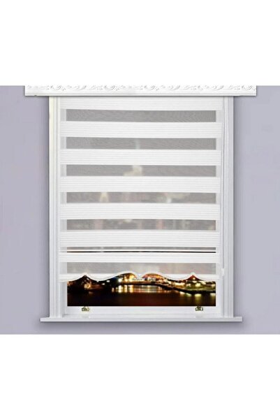 NetworkAvm Pliseli Zebra Perde Etek Dilimli Beyaz Mz480 (alüminyum Kasa