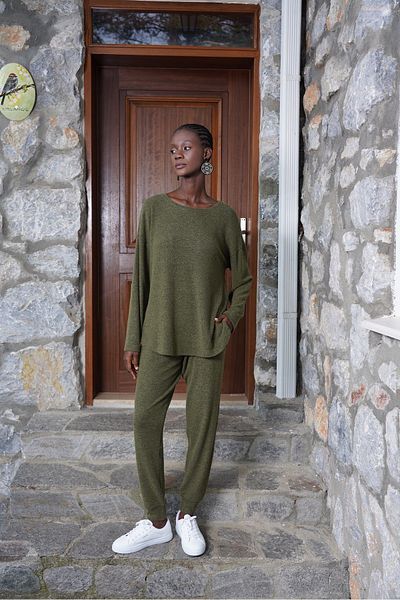 LOUP DORE Large Size Women's Trousers Set with Pockets