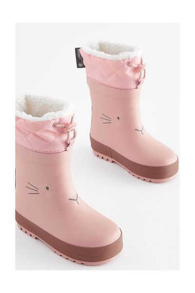 Next Thermal Pink Rabbit Rain Boots