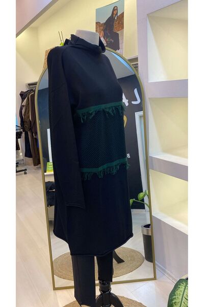 MissWhence Mi̇sswhence Black Knitwear Tunic - 248