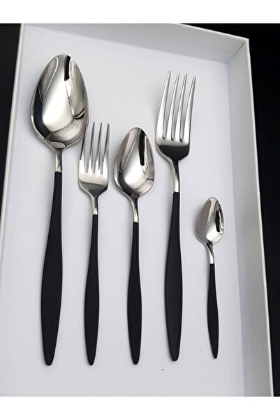 Yiğit Elite 30 Pieces Colorful 18/10 Stainless Steel Fork Spoon Set