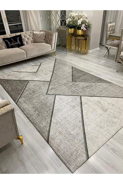 ALLGELSİN 12m2 Large size striped Carpet Cover - 300x400cm, WashaBle, Twelve square Meters