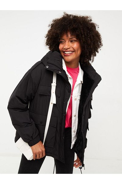 LC Waikiki Women's Plain Hooded Parka