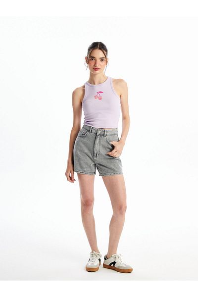 LC Waikiki High Waist Women's Jean Shorts - Standard Fit