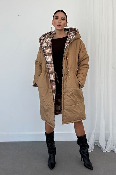 Weyeze Palton puf lung cu glugă reversibilă AD-K50458LNW