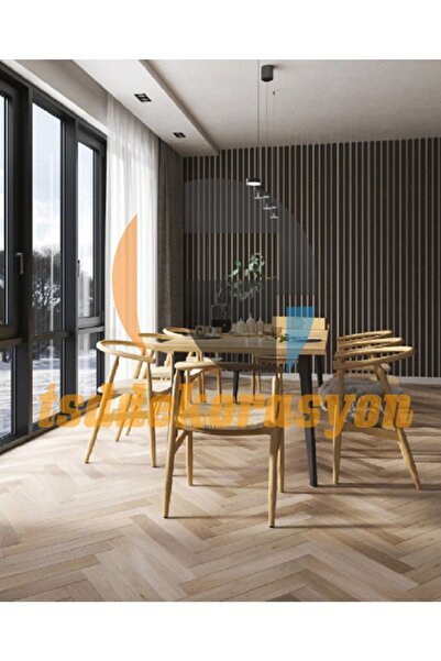 tsddekorasyon 85 Cm Ahşap Şerit Duvar Paneli/çıtası Siyah