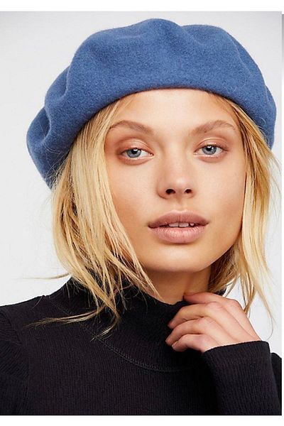 AYGÜN French Felt Painter Beret Indigo