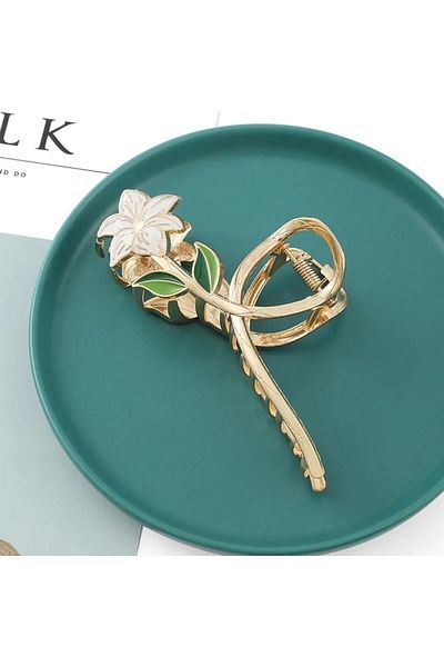 GÜLPEŞE Aur Alb Crin Floare Arc Arc Otel Catarama Metal Glpş-1725