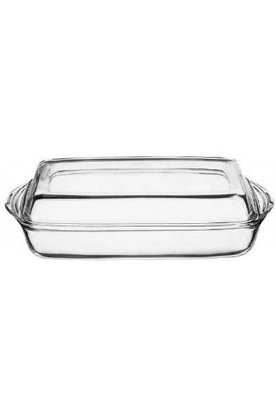 Paşabahçe Rectangular Pyrex Pot with Glass Lid 59009 1950 Cc