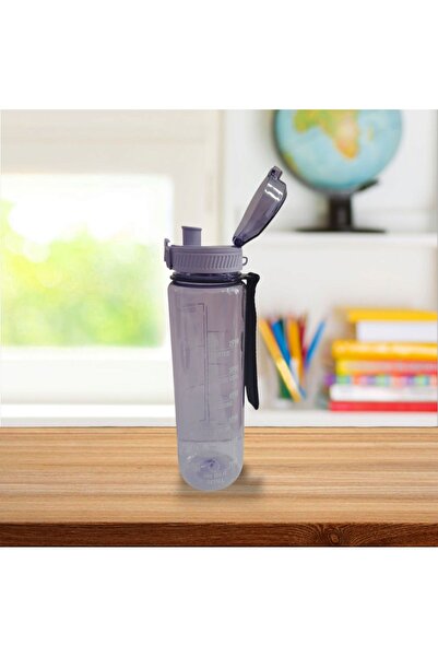 AHİR TİCARET 1000 ml Motivational Transparent Athlete-Student Water Bottle