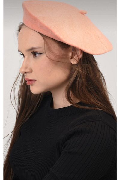AYGÜN French Painter - Felt Beret Salmon