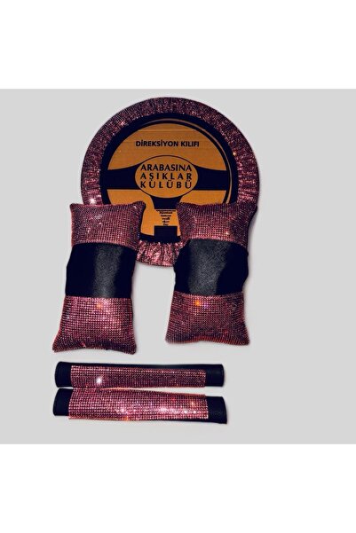 Arabasına Aşıklar Kulubü غطاء عجلة القيادة من حجر الكريستال الوردي مكون من وس...